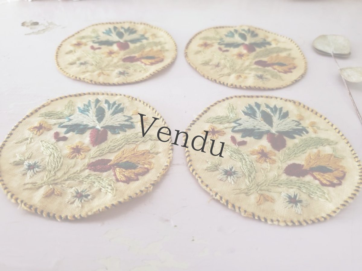 画像3: フランスヴィンテージ　刺繍モチーフ 4枚セット (3)