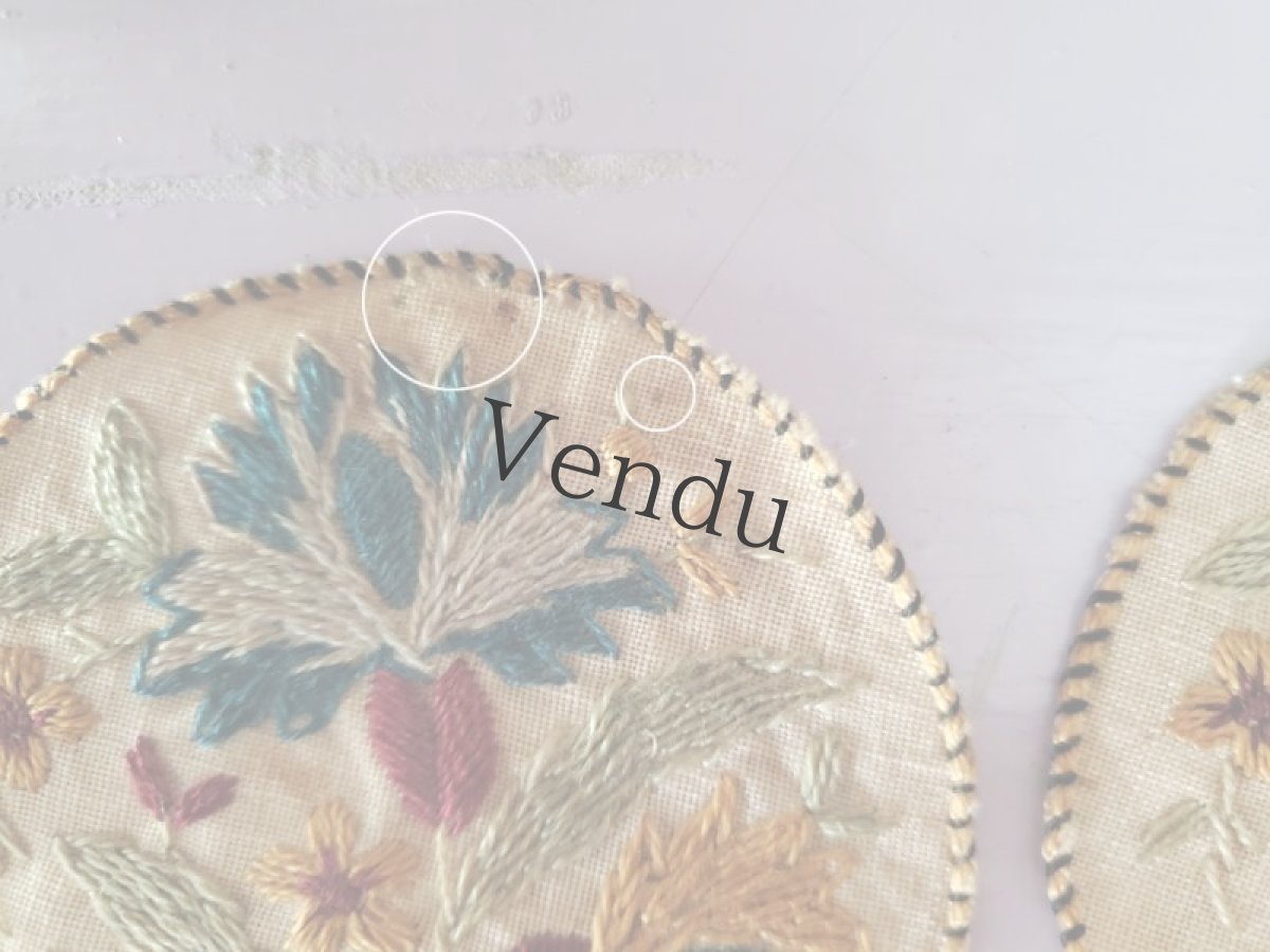 画像4: フランスヴィンテージ　刺繍モチーフ 4枚セット (4)