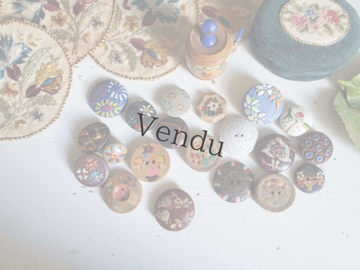 画像4: フランス蚤の市  木製ボタンアソート 10個セット B 13-23mm (4)