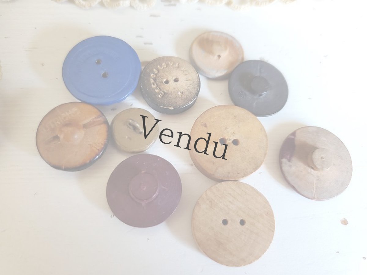 画像3: フランス蚤の市  木製ボタンアソート 10個セット B 13-23mm (3)