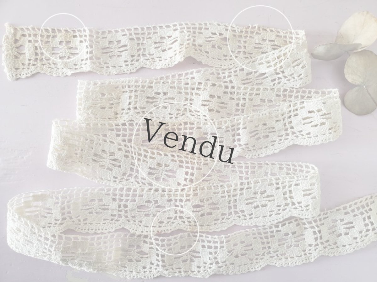 画像4: フランスアンティーク　スカラップフィレレース 169cm (4)