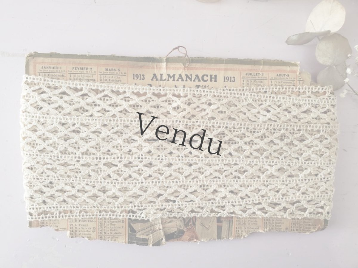 画像3: フランス 1910年代　台紙巻きレースブレード765cm (3)