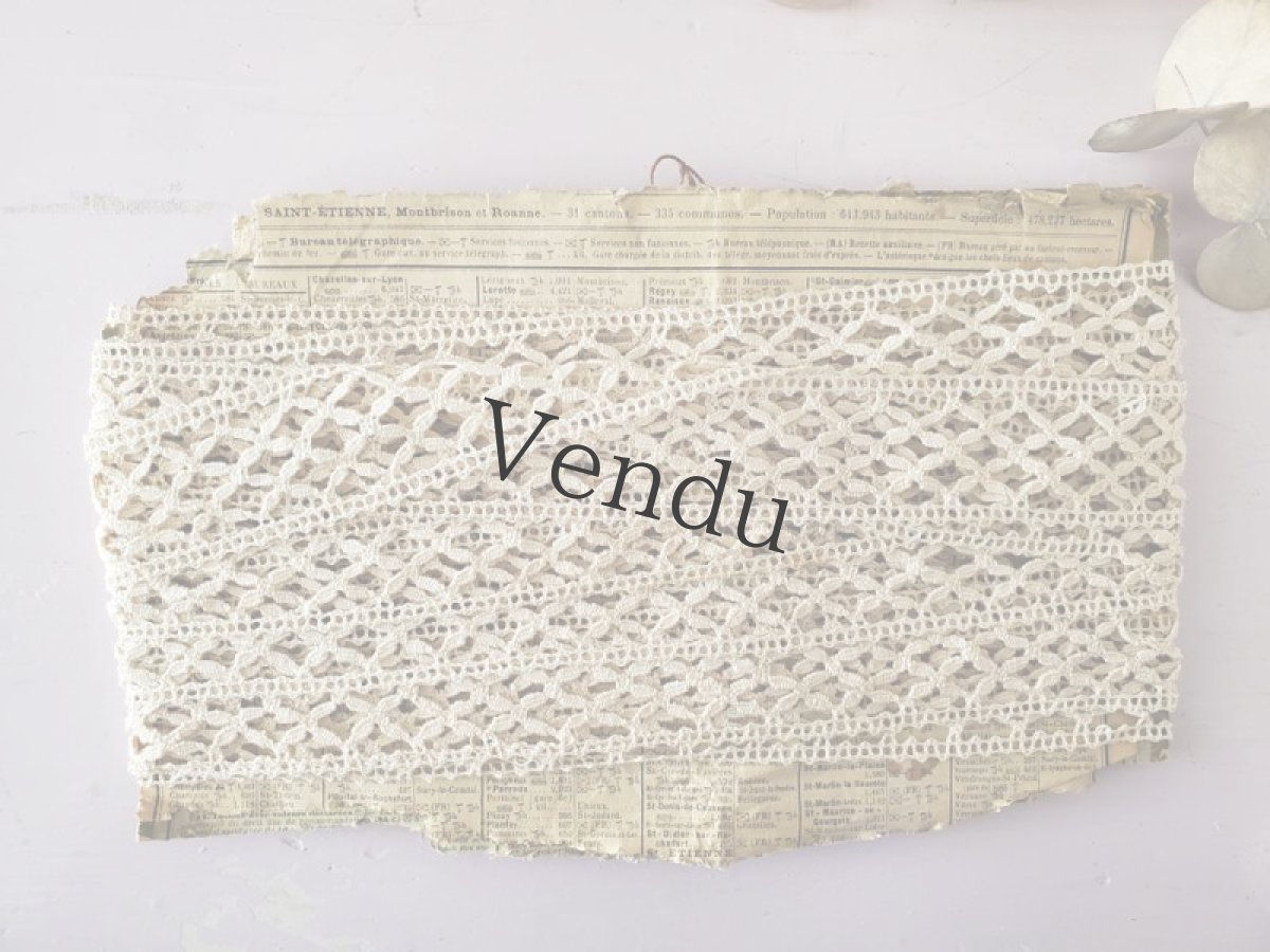 画像4: フランス 1910年代　台紙巻きレースブレード765cm (4)