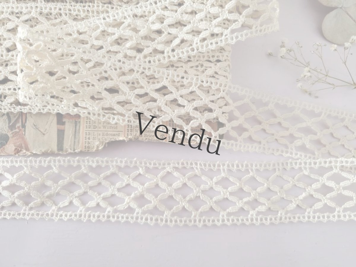 画像2: フランス 1910年代　台紙巻きレースブレード765cm (2)