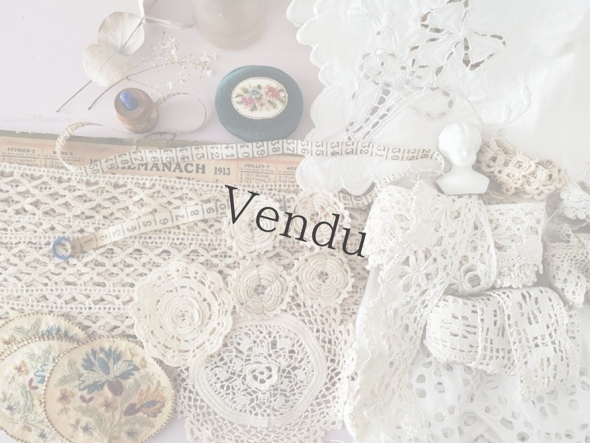 画像6: フランスアンティーク　スカラップフィレレース 169cm (6)