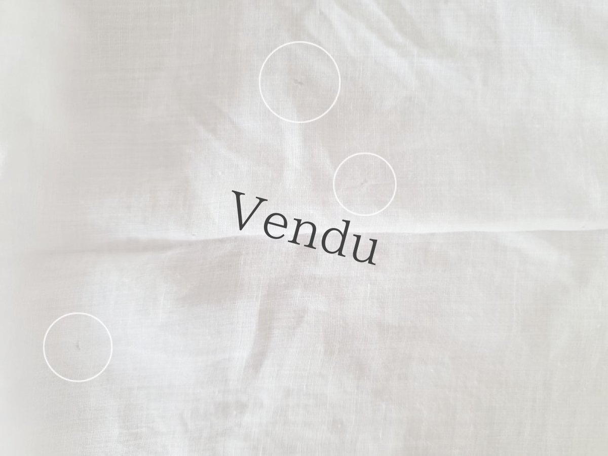 画像6: フランスアンティーク　白糸刺繍ハンカチ　イニシャル刺繍 (6)