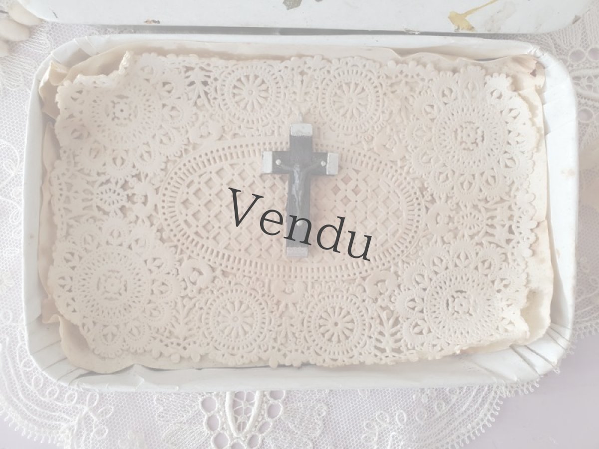 画像5: フランスアンティーク マリアージュ ドラジェボックス　十字架つき (5)