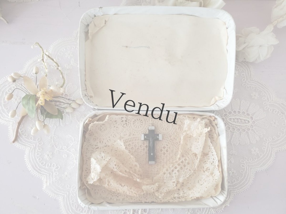 画像3: フランスアンティーク マリアージュ ドラジェボックス　十字架つき (3)