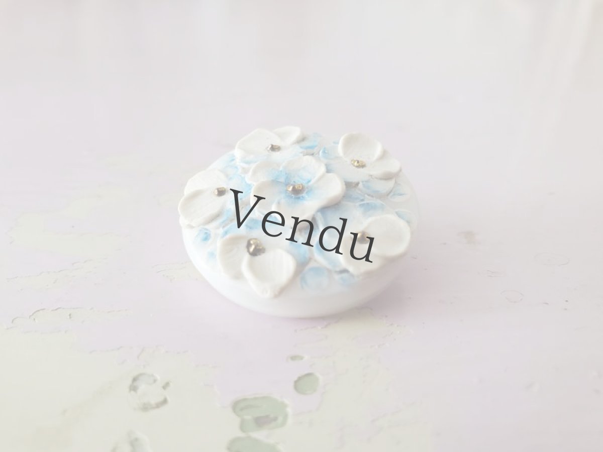 画像3: フランスヴィンテージ  ボタン 紫陽花 27mm (3)