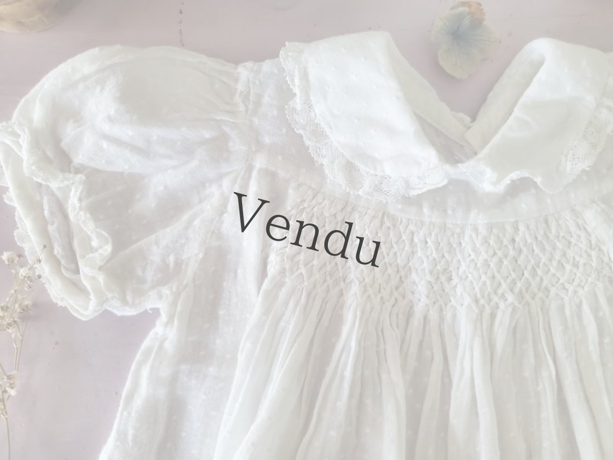 画像2: フランスアンティーク　水玉模様の小さなブラウス (2)