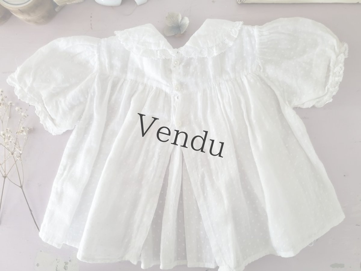 画像5: フランスアンティーク　水玉模様の小さなブラウス (5)