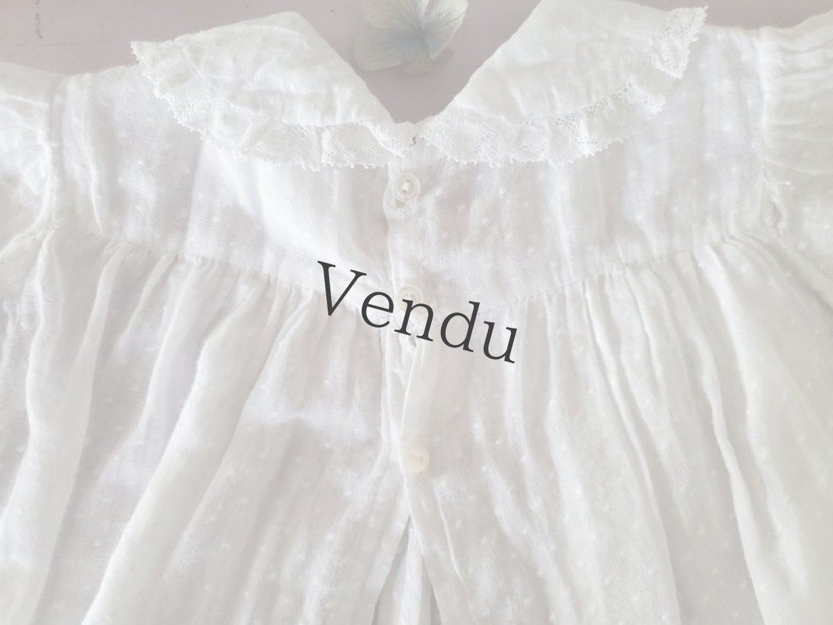 画像6: フランスアンティーク　水玉模様の小さなブラウス (6)