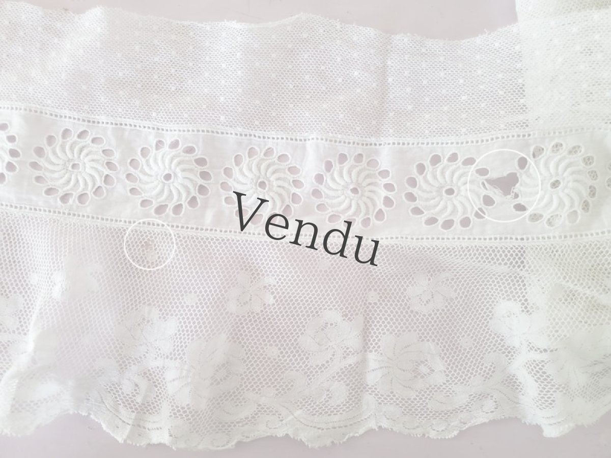 画像6: フランスアンティーク　幅広スカラップレース 183cm (6)