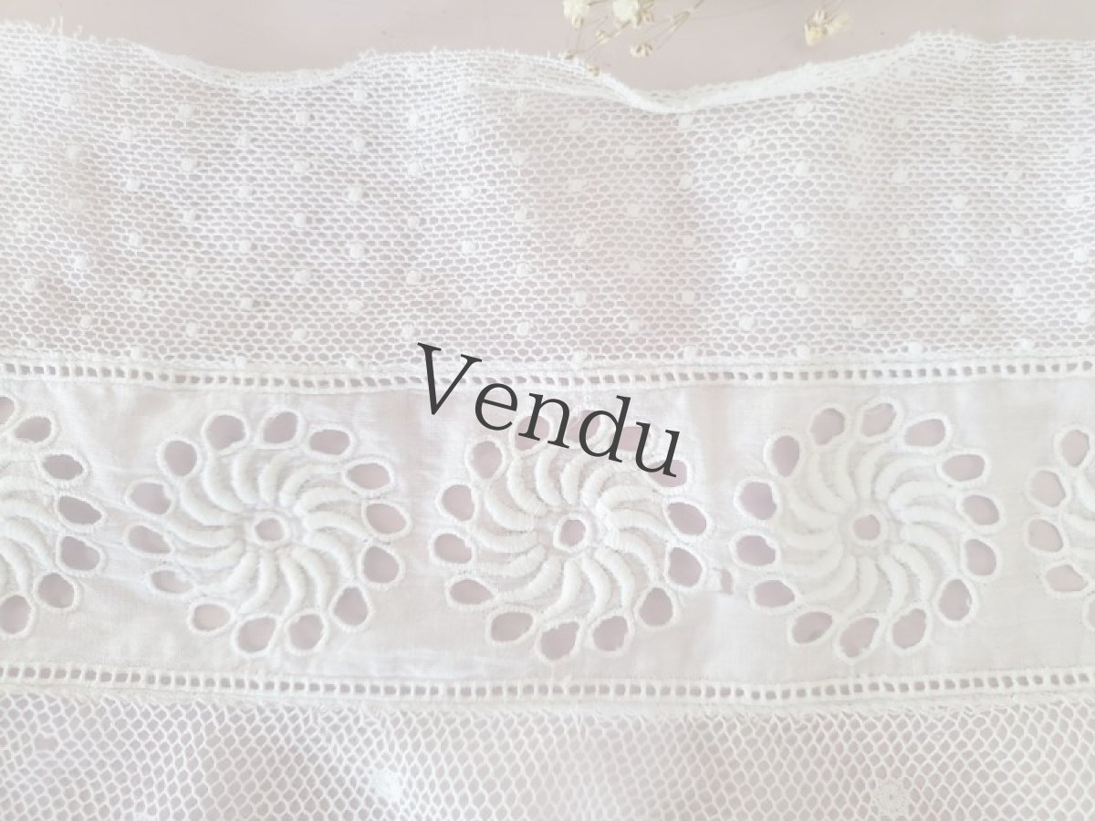 画像3: フランスアンティーク　幅広スカラップレース 183cm (3)