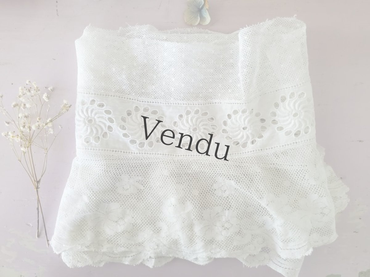 画像5: フランスアンティーク　幅広スカラップレース 183cm (5)