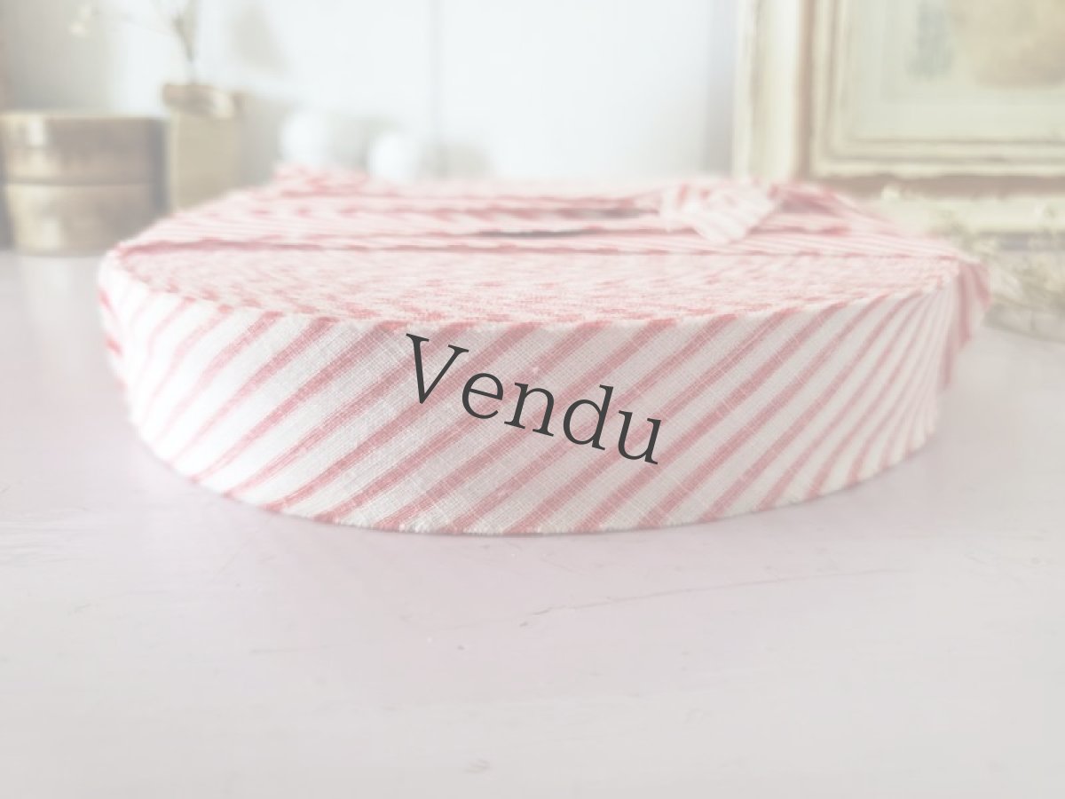 画像4: フランスヴィンテージ　巻きリボン　赤×白ストライプ (4)