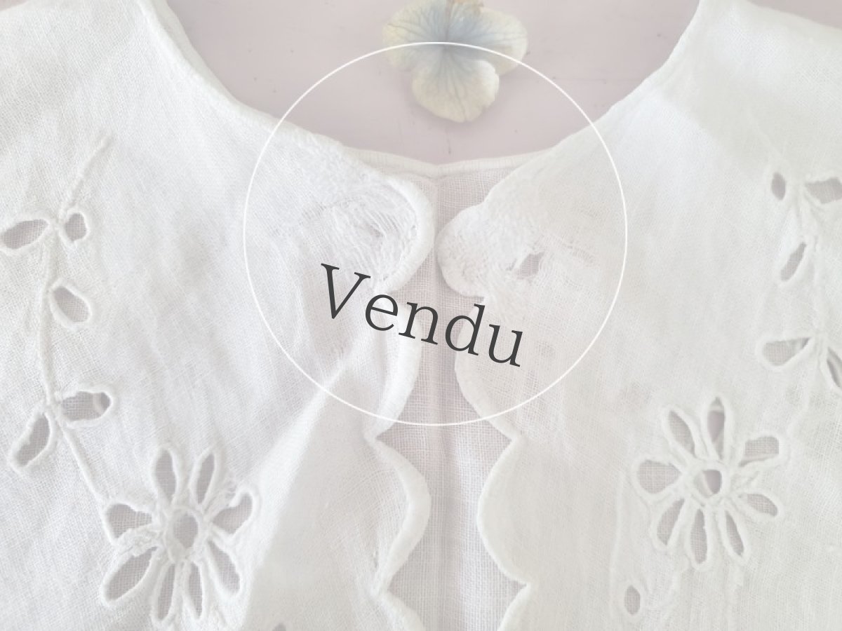 画像6: フランスアンティーク　カットワーク刺繍のつけ襟　ハンドメイド (6)