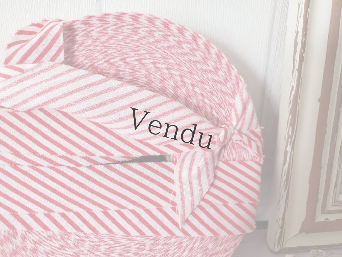 画像2: フランスヴィンテージ　巻きリボン　赤×白ストライプ (2)