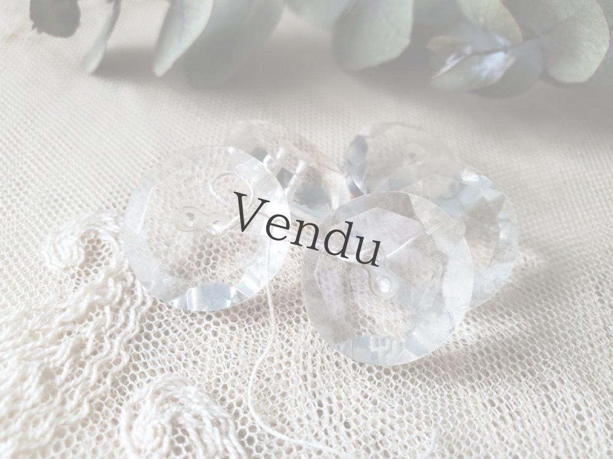 画像2: フランスヴィンテージ  ガラスボタン 22mm  5こセット (2)