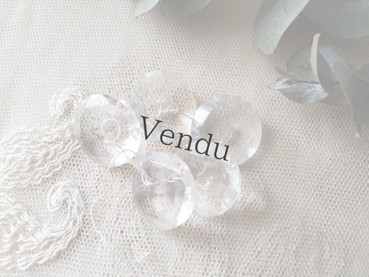 画像3: フランスヴィンテージ  ガラスボタン 22mm  5こセット (3)