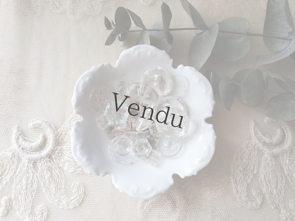 画像5: フランスヴィンテージ  ガラスボタン 22mm  5こセット (5)