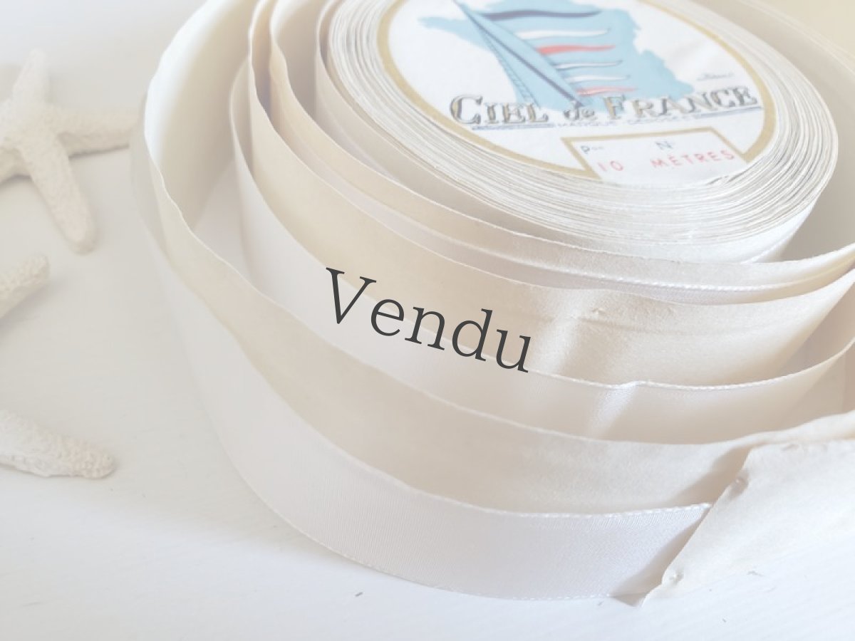 画像2: フランスヴィンテージ　巻きリボン RHODIA CIEL de FRANCE / Blanc (2)
