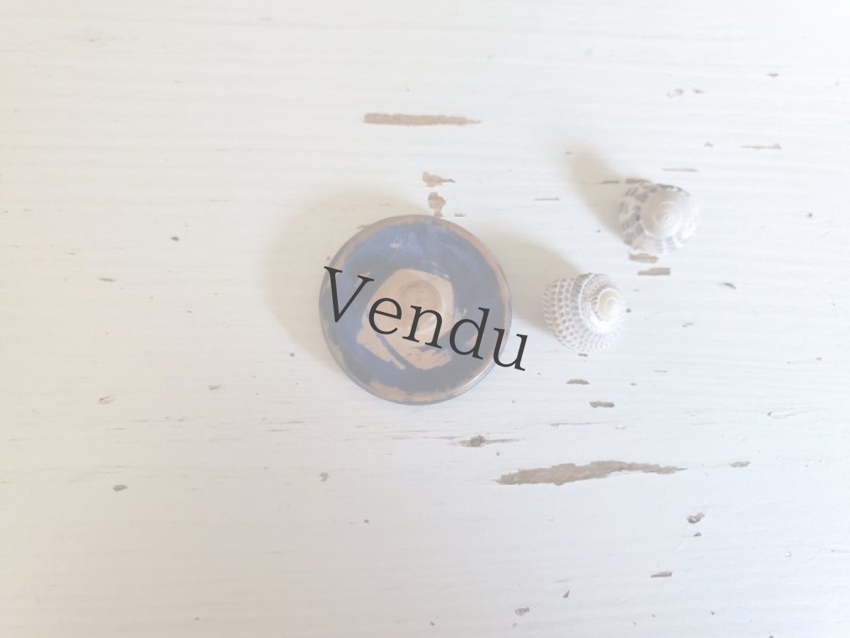 画像3: フランスヴィンテージ  木製ペイントボタン ヨット 22mm (3)