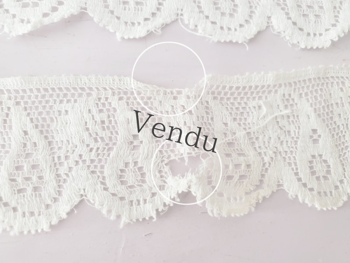 画像6: フランスヴィンテージ　スカラップレース 2本セット (6)