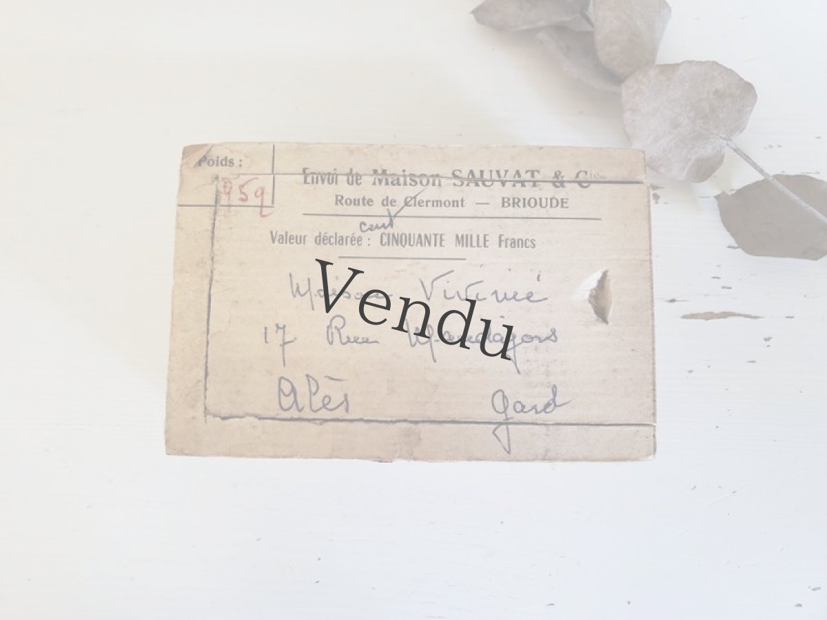 画像2: フランス 1950-1960年代　切手つき封蝋と木箱 (2)