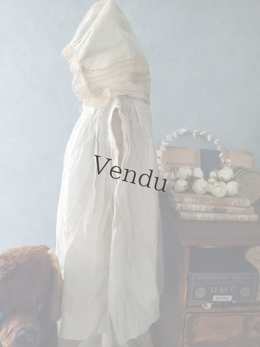 画像3: フランスアンティーク　水色のべべドレス (3)