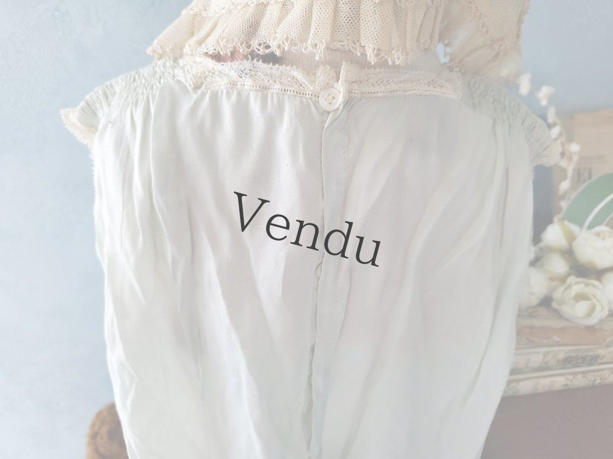 画像4: フランスアンティーク　水色のべべドレス (4)