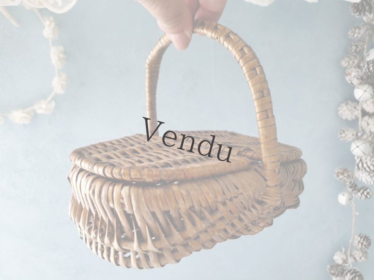 画像2: フランスアンティーク　蓋つきドールパニエ  (2)