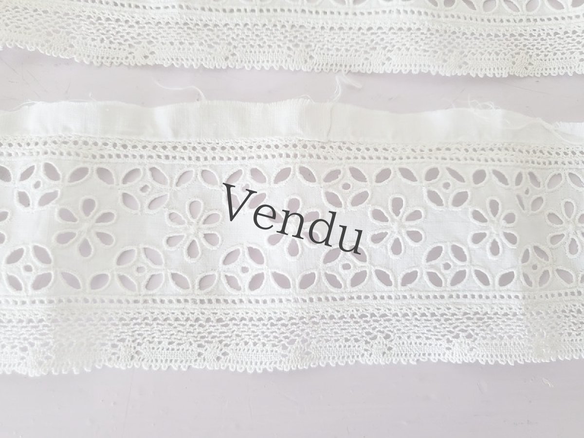 画像4: フランスアンティーク　アイレットレース 60cm×3本セット (4)