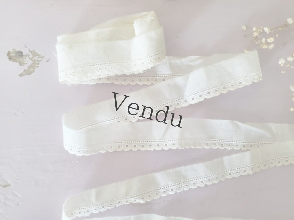 画像2: フランスヴィンテージ　コットンスカラップレース 398cm (2)