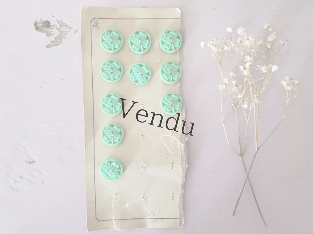 画像3: フランスヴィンテージ  クローバーボタン 17mm (3)