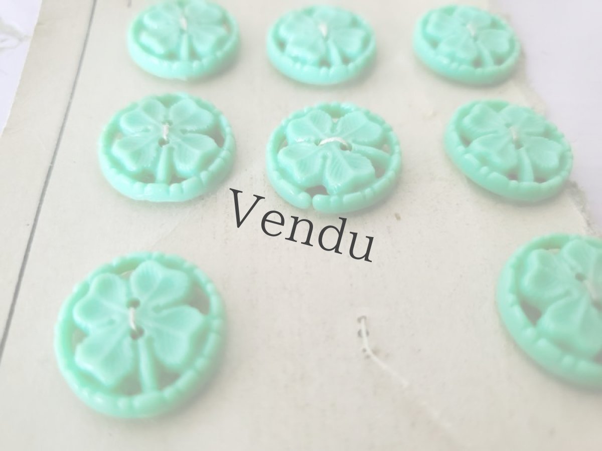 画像2: フランスヴィンテージ  クローバーボタン 17mm (2)