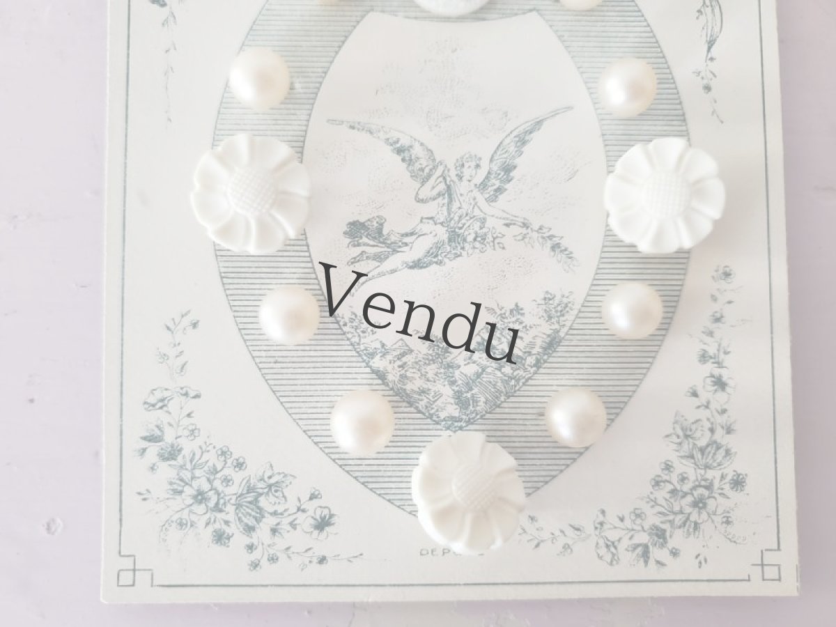 画像3: フランスアンティーク　ガラスパールボタンシート (3)