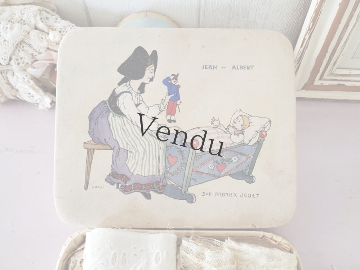 画像3: フランスアンティーク　ドラジェボックスレースセット 13種類＋貝ボタンつき (3)