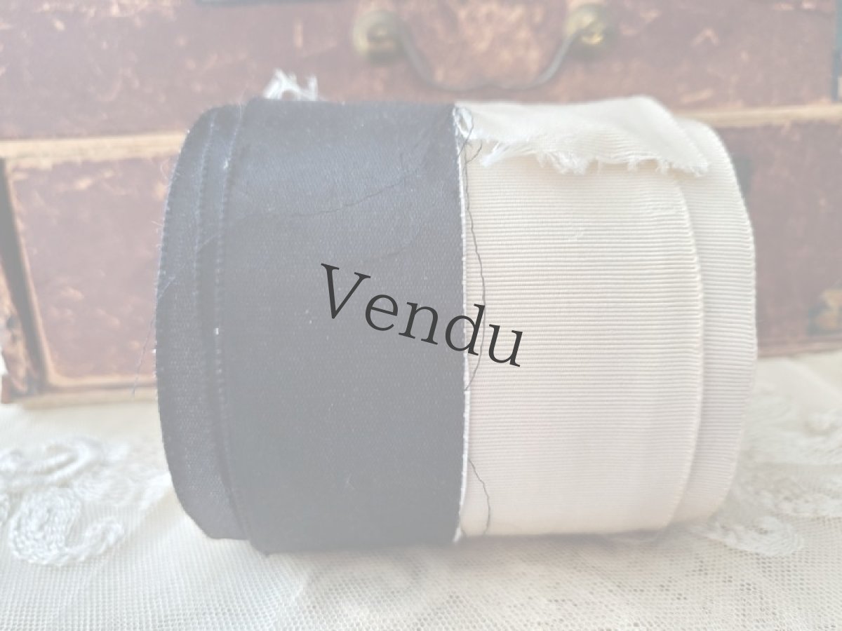 画像7: フランスアンティーク　巻きリボン PON_52268 No.22 Noir et Blanc (7)