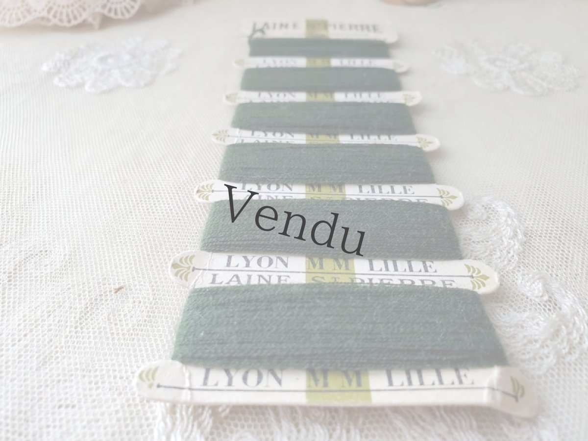 画像5: フランス 1970年代 レーン糸巻き LAINE St-PIERRE 深緑色 (5)