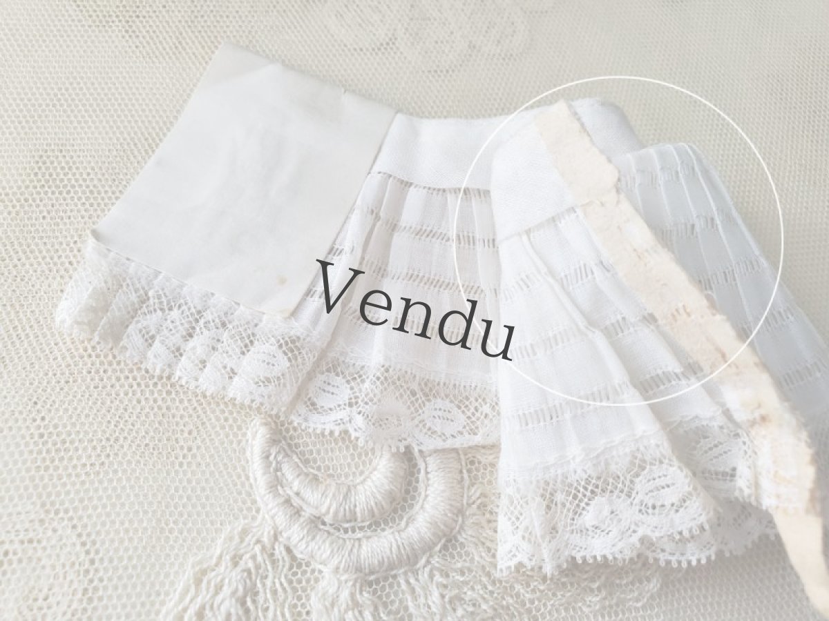 画像4: フランスアンティーク　プリーツレースのつけ襟　タグ付きB (4)