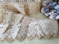 画像1: フランスヴィンテージ 刺繍スカラップレース 50cm〜 (1)