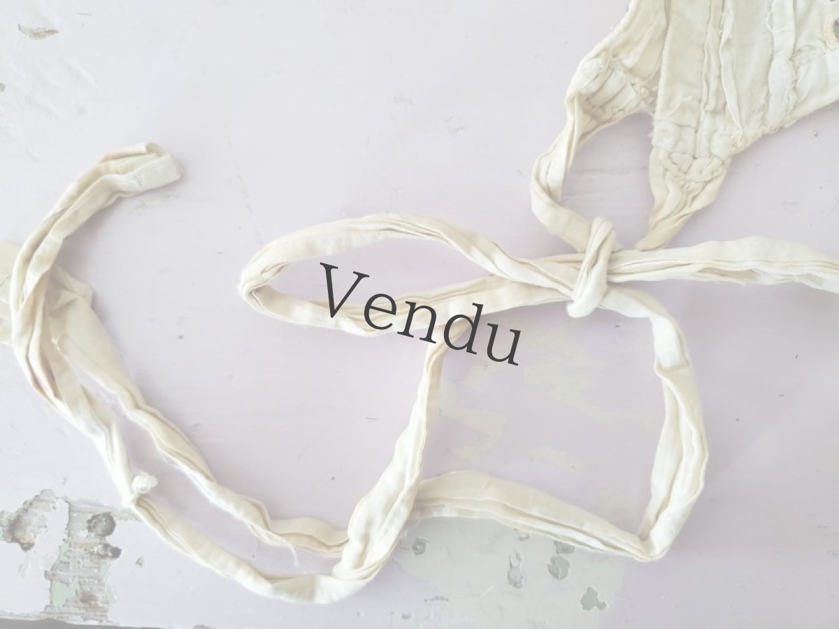 画像4: フランスアンティーク　コットン刺繍ボネ (4)