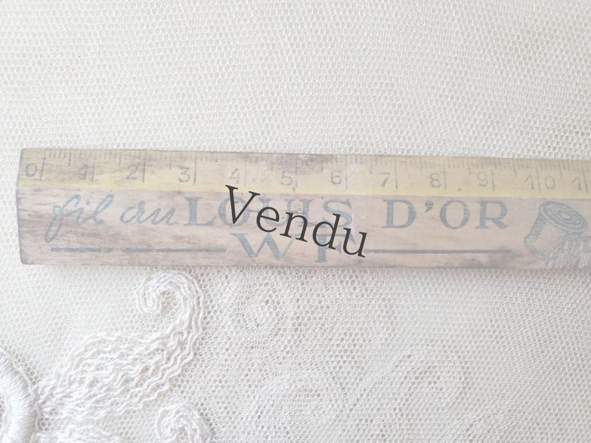 画像2: フランスアンティーク　木製定規 FIL AU LOUIS D'OR (2)