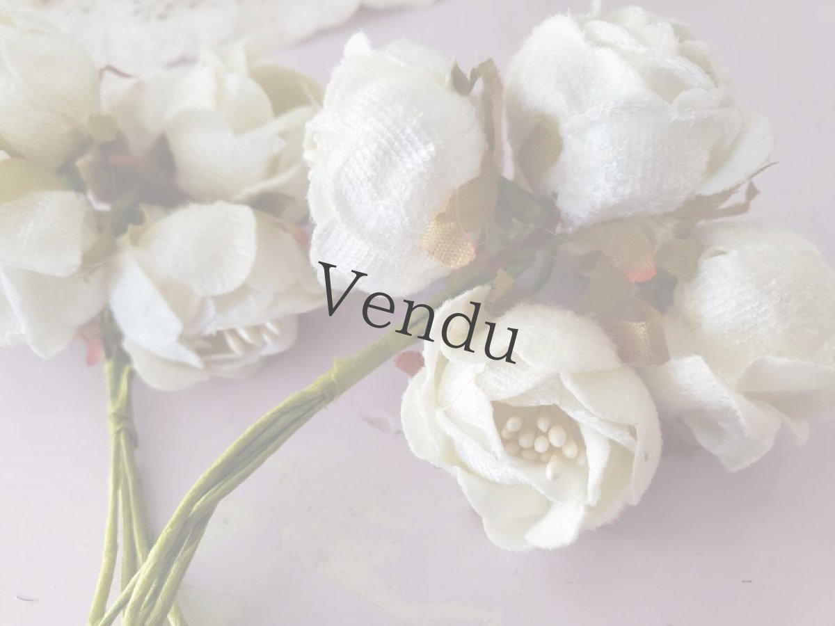 画像2: フランスヴィンテージ　白いばらのブーケ 2セット (2)