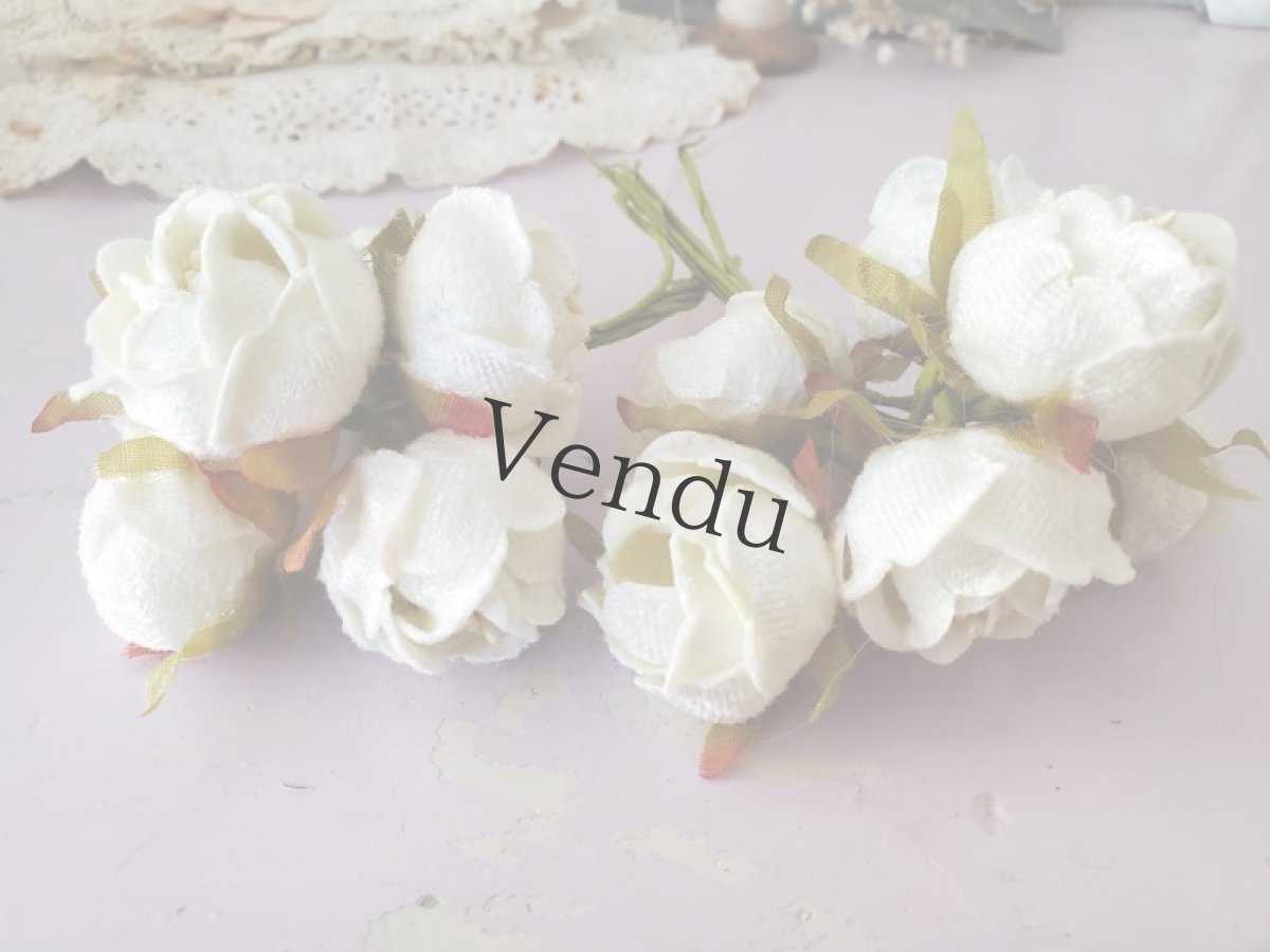 画像5: フランスヴィンテージ　白いばらのブーケ 2セット (5)