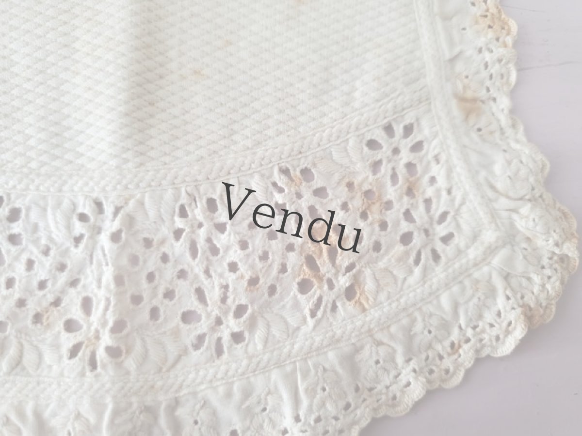 画像3: フランスアンティーク　カットワーク刺繍のバボワール (3)