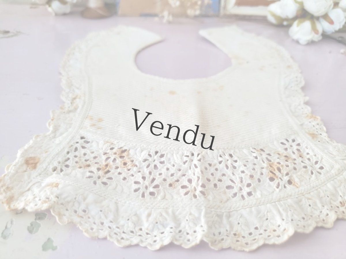 画像4: フランスアンティーク　カットワーク刺繍のバボワール (4)