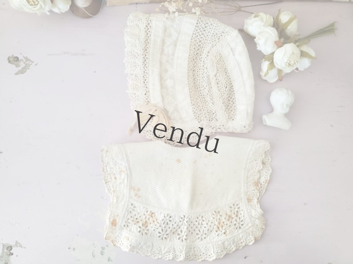 画像8: フランスアンティーク　カットワーク刺繍のバボワール (8)