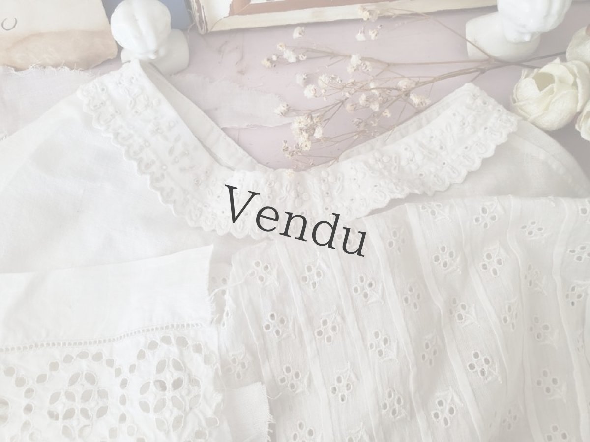 画像2: フランス蚤の市　刺繍はぎれパーツセット 7種 (2)